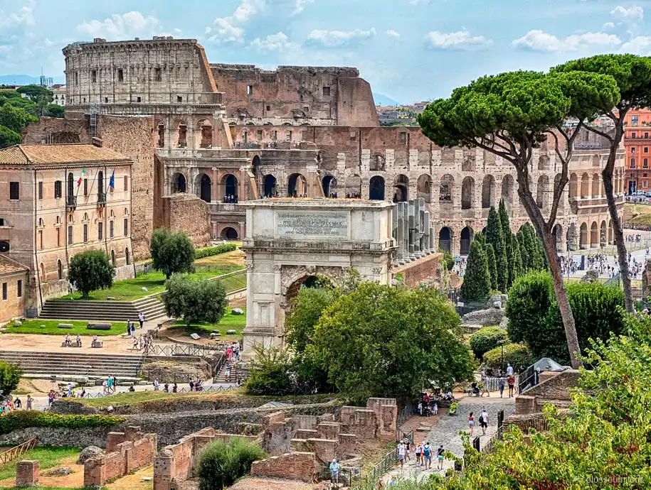 Panoramautsikt från Palatinen som ingår i den guidade Colosseum-turen
