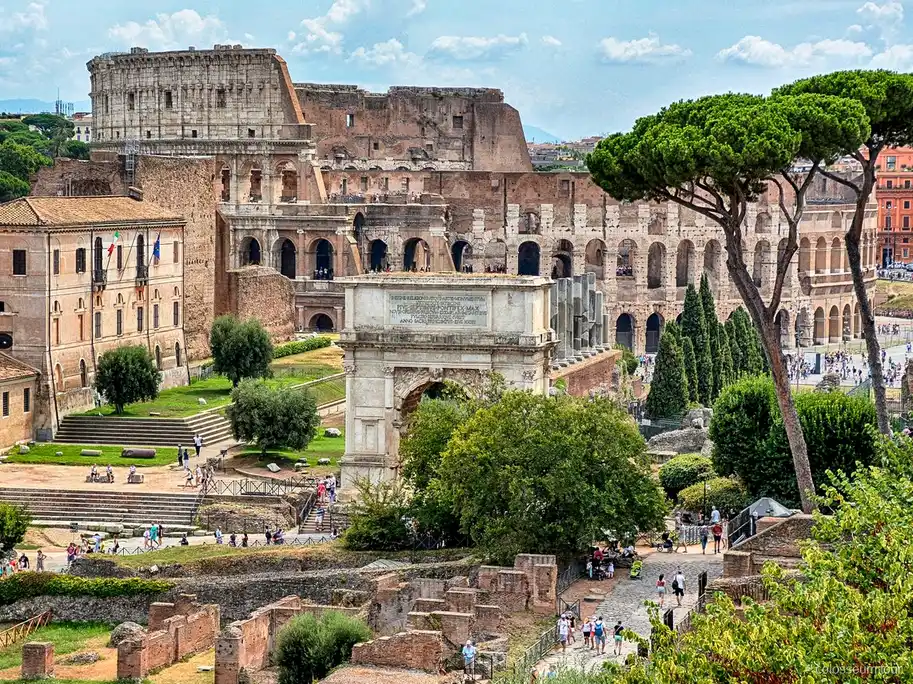 Panoramaudsigt fra Palatinerhøjen inkluderet på den guidede Colosseum-tur