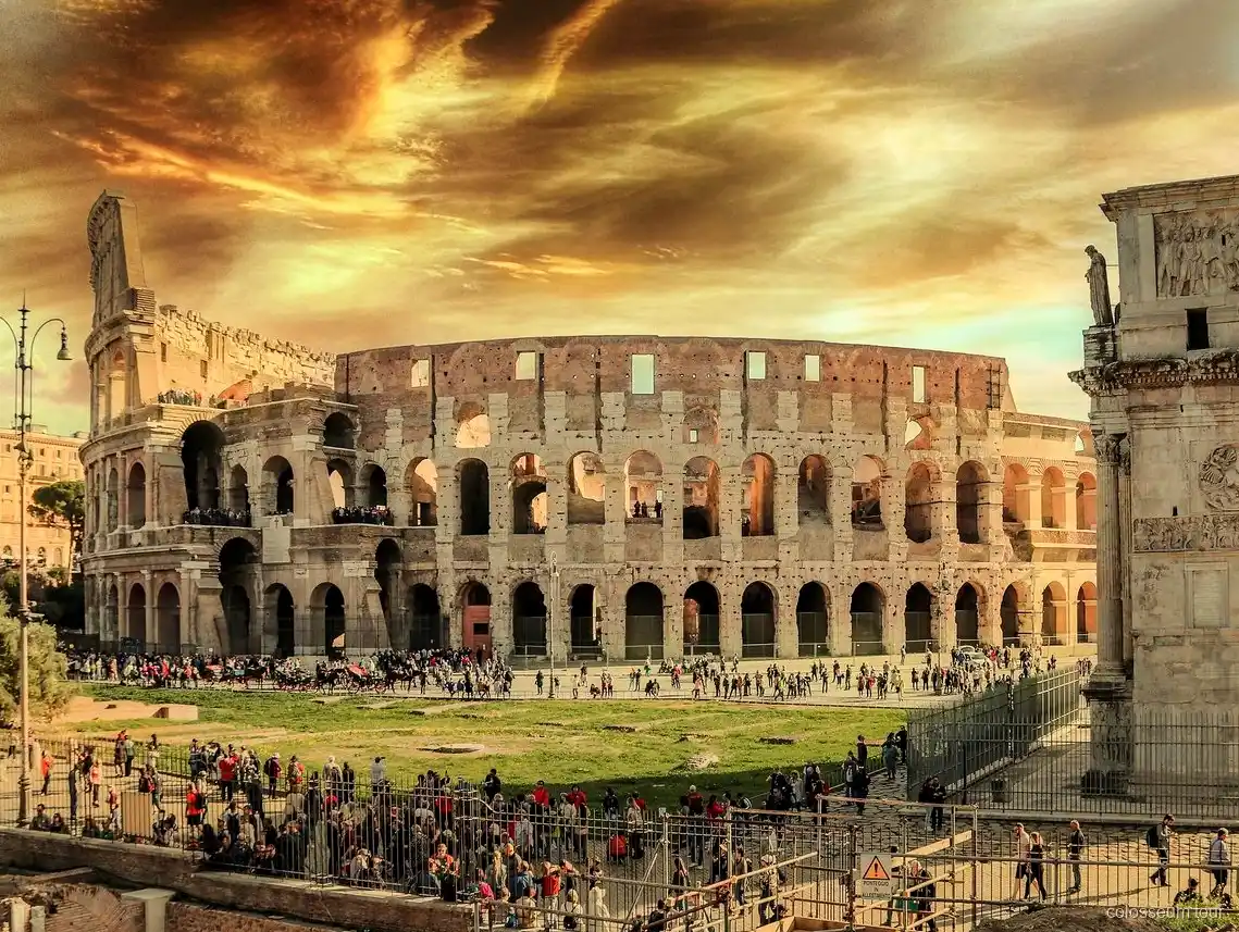 Colosseum solnedgångstur med guide i gyllene ljus