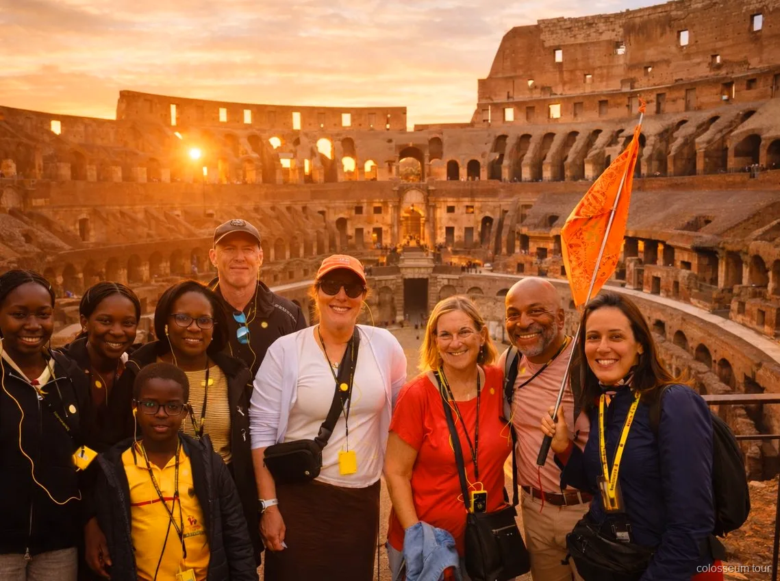 Interno del Colosseo al tramonto con ingresso guidato salta fila